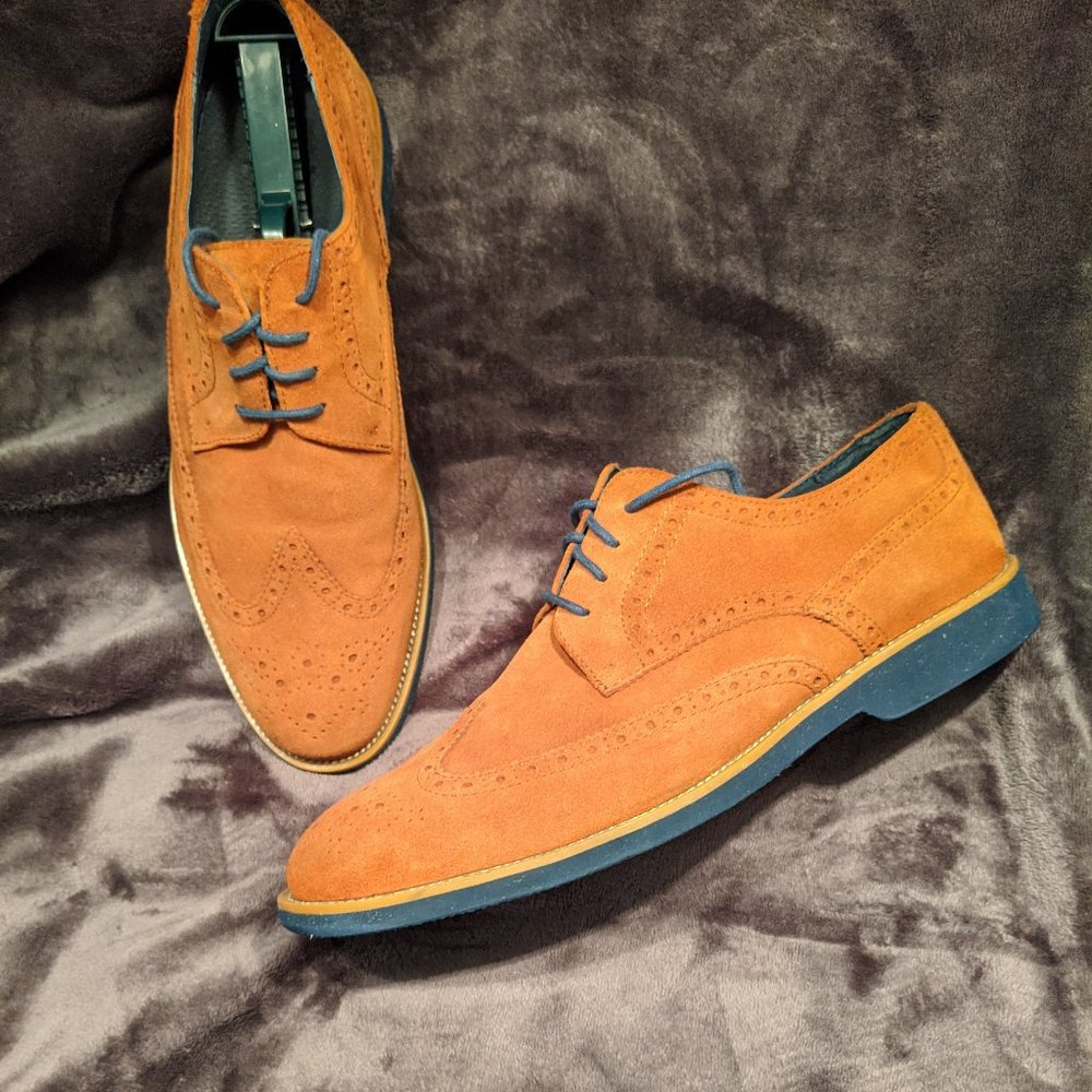 Stacy Adams orange suede dress shoes men's 10.5
